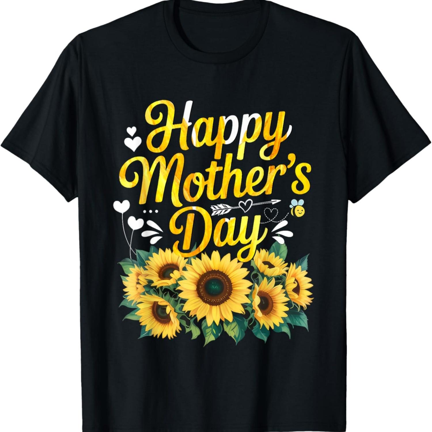 Funny Happy Mothers Day Cute Floral for Women Mom Grandma T-Shirt S