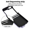 For Samsung Galaxy Z Flip 5 4 3 Case Elegant Soft Plain Leather Wrist Strap Holder Shockproof Protective Back Cover Accessories