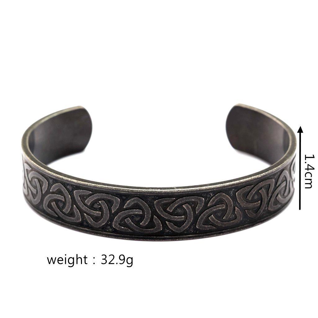 Vintage Viking Celtic Knot Antique Stainless Steel Cuff Bracelet