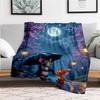 "Tom & Jerry Rainy Night Adventure Wall Art Print"Blanket Flannel Throw Blanket for Sofa, Bed, Travel, Camping, Office