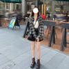 2024 Korean Retro Plaid Long Sleeve Loose Women's Cardigan Blouse: Spring/Autumn Sweet Lazy Style