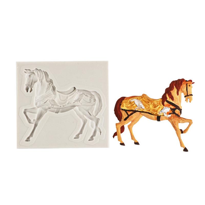WTEMPO Creative Galloping Horse Silicone Molds Soft Fondant Chocolate Cake Clay Epoxy Resin Decorative Molds DIY Handicrafts Making Molds
