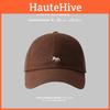 Shaped Simple Fox Embroidered Solid Color Neutral Casual Baseball Cap Sun Hat