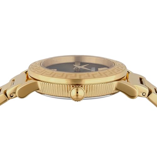 Versace STUD ICON Watch, 28mm, VE6M00622, Women's, Gold, Black Dial, Quartz Movement, Water Resistant, Sapphire Crystal