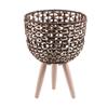 Modern Plant Stand with Wooden Legs Flower Pot Holder for Home Decor