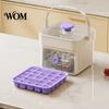 Odor Resistant Ice Tray 2-In-1 Tray, Maker And Storage Bin Set, Large Capacity 25-Cell Portable Box One-Click Easy Release Cube Maker, for Camping