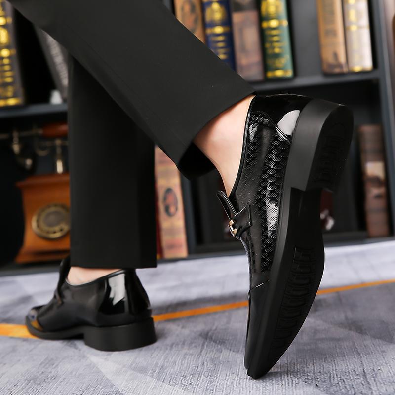 Fashion Pointed Toe Shiny Leather Formal Shoes Men'sWedding Party Work Loafers Lightweight Business Casual Shoes for Men New Dress Shoes