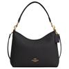 Laurel 31 Logo Reißverschluss Kieselsteinleder Tragetasche Crossbody Umhängetasche Große Damen Taschen Gold Schwarz CR148-IMBLK