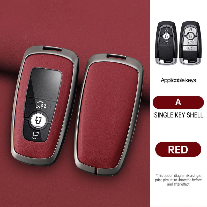 Zinc Alloy Genuine Leather Auto Key Fob Cover Case Fit For Lincoln Continental Navigator Z Mkz Mkc Mkx Nautilus Aviator Corsair