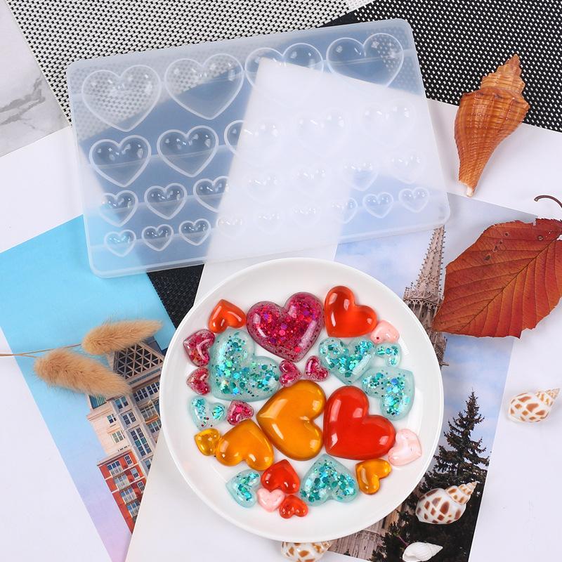 Love Heart Silicone Mold Different Size Pendants Casing Moulds Handmade DIY Tool