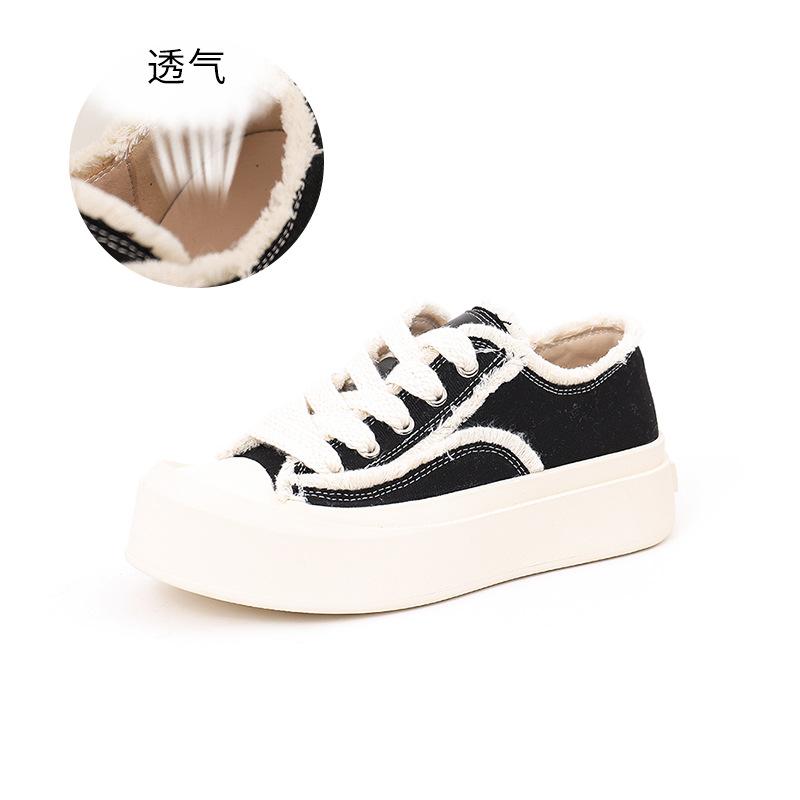 Beggar canvas shoes 2025 spring new platform white shoes women's casual single shoes versatile women's shoes flat shoes children