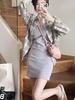 Women's Gray Plaid Summer Sun Protection Cardigan - Korean Style Loose Fit Shirt Jacket