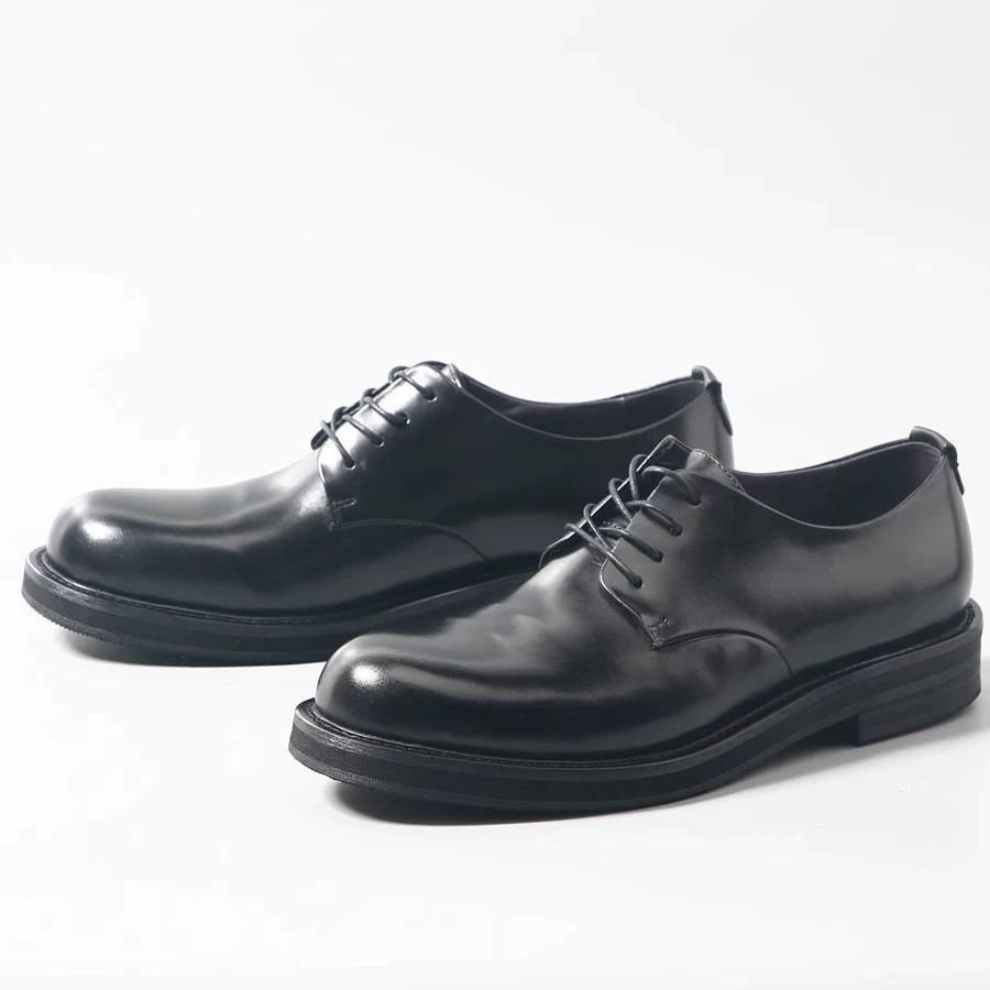 Luxury Genuine Leather Mens Business Dress Shoes Black Cap Toe Lace-Up Oxfords Company Office Wedding Party Formal Shoes for Men