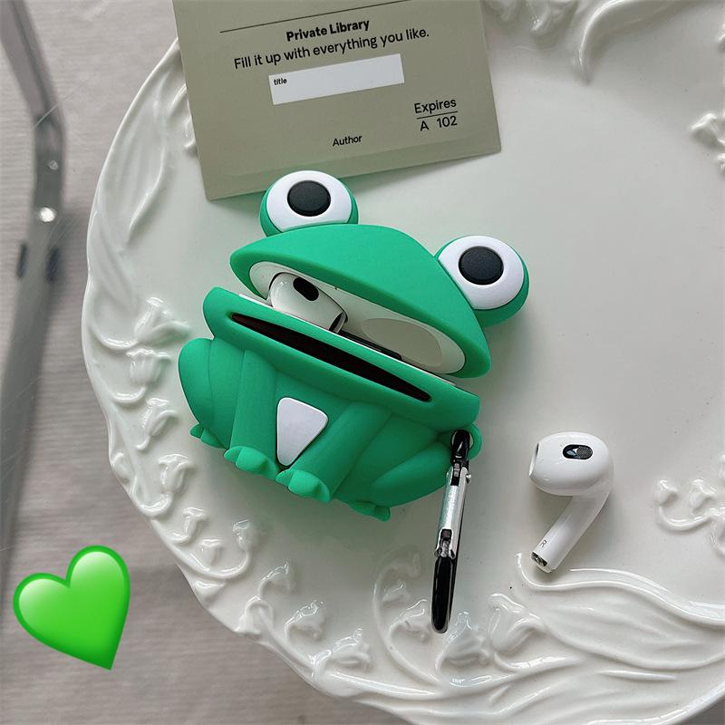 For Airpods Pro 2 Case,Cute 3D Frog Protective Earphone Silicone Cover For Airpods Pro Case/Airpods 3 Case/Airpods 1/2 Case