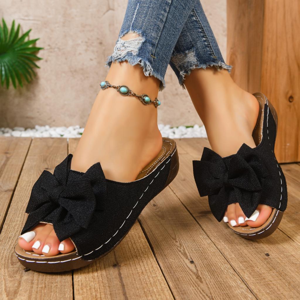 Women Slippers Elegant Platform Slippers Fashion Casual Wedges Shoes Women Summer Soft Heels Sandals Lightweight Slides Women
