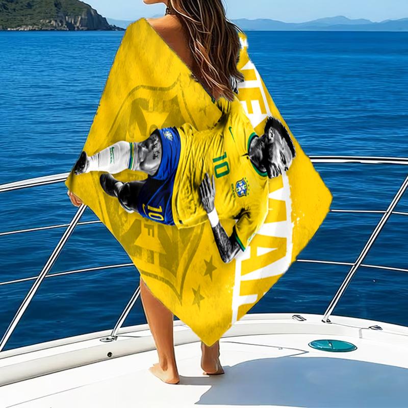 Big Stage Soccer Legend Beach Towel - Soft, Absorbent Microfiber, Lightweight, Ideal for The Beach, Parties, Travel, Camping fan gifts