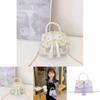 Lovely Geometric Patterned Shoulder Bag For Kids Featuring Chic Tassels And Elegant Pearls