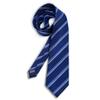 [Luomeng] Mulberry Silk Necktie for Men, 8cm Wide, Business Formal, Navy Stripe, Job Hunting, Interview, Luxury Gift Box Included