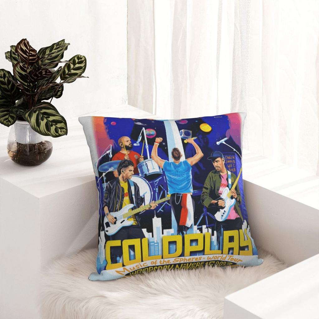 Coldplays Rock Band Pillowcase Soft Polyester Cushion Cover Gift Pillow Case Cover Chair Zippered 45*45cm