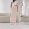 Women's High Waist Midi Skirt Pencil Skirt Stretch Ribbed Knit Bodycon Long Skirt