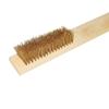 8x17Row Wood Handle Brass Wire Brush Copper Brush for Industrial Devices Surface/Inner Polishing Grinding Cleaning Brush
