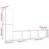 4 piece TV cabinet set concrete grey particleboard