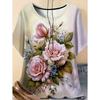 Summer Women's Floral T-Shirt 3D Print Loose Fit O-Neck Tees Comfortable Women's Clothing Casual Elegant Oversize Women's Tops