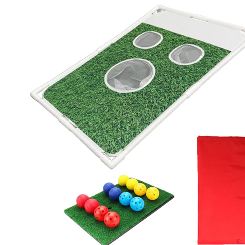 Golf Chipping Cornhole Set Includes 12 Balls Mats and Carrying Bag, Portable Target