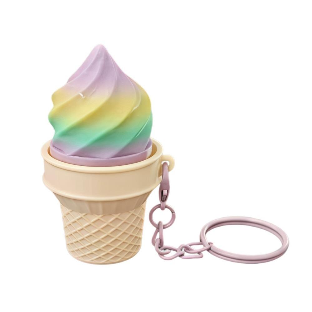 Mini Figurine Fidget Keychain Simulation Ice Cream Clicker Button Decompression Toy Tactile Toy