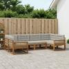 Outdoor Sofa Set with Cushions 6 Pcs Natural and Light Grey