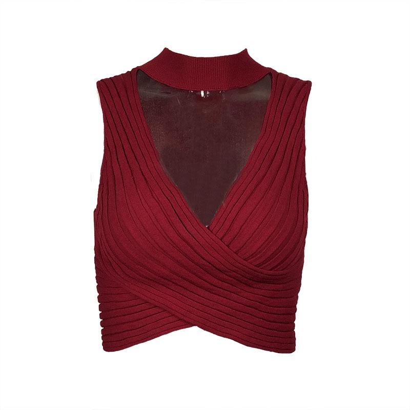 Women's summer ins halter neck hottie knitted top worn outside and worn inside a camisole