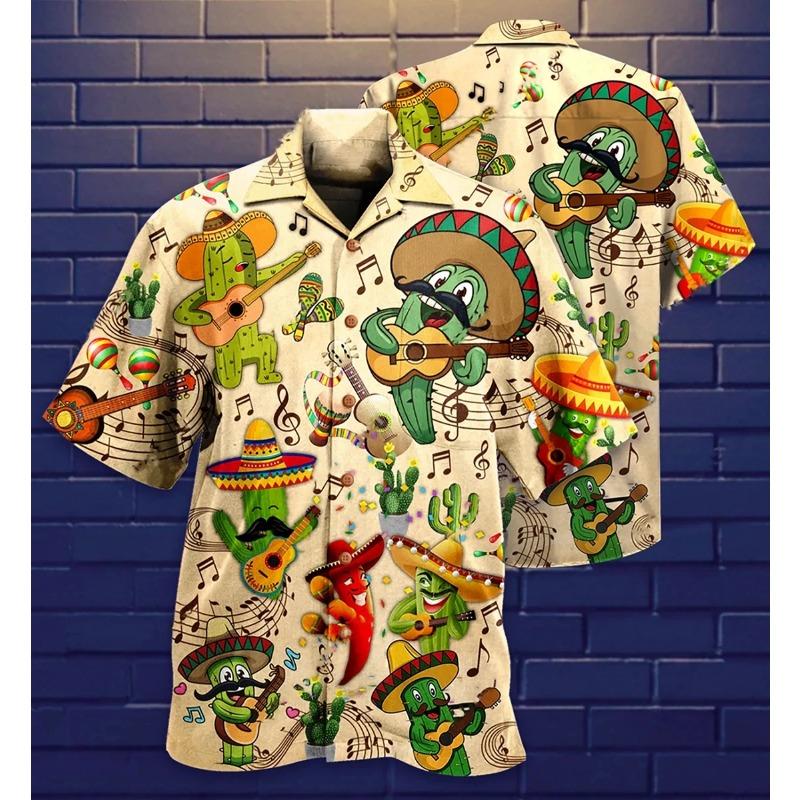 Summer Hawaiian Shirt Flamingo Short Sleeve Funny Men's Clothing Fashion Special Offer High-quality Shirts
