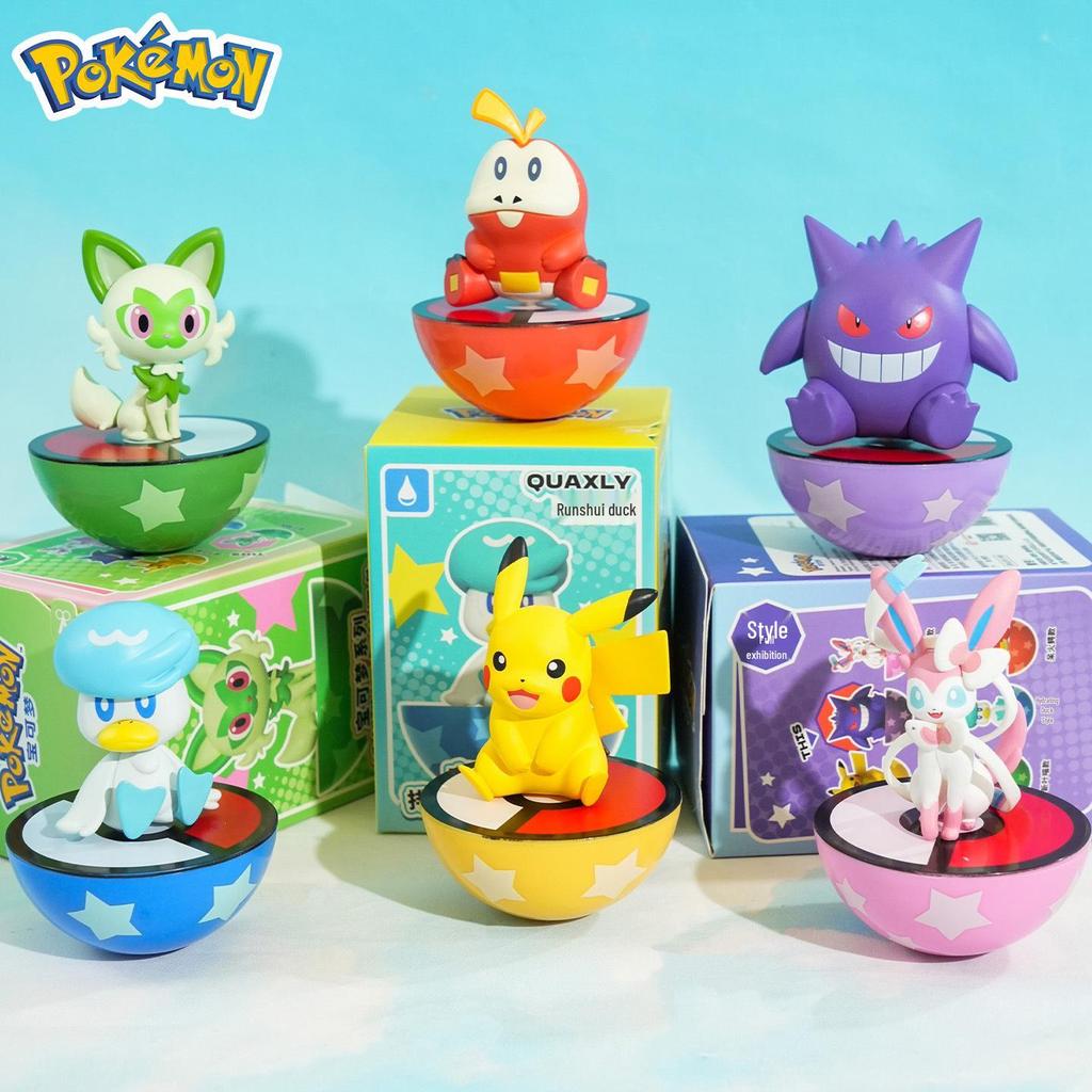 Pokémon Sitting Figurine Series: Roly-poly Decompression Toy for Home or Office Decor