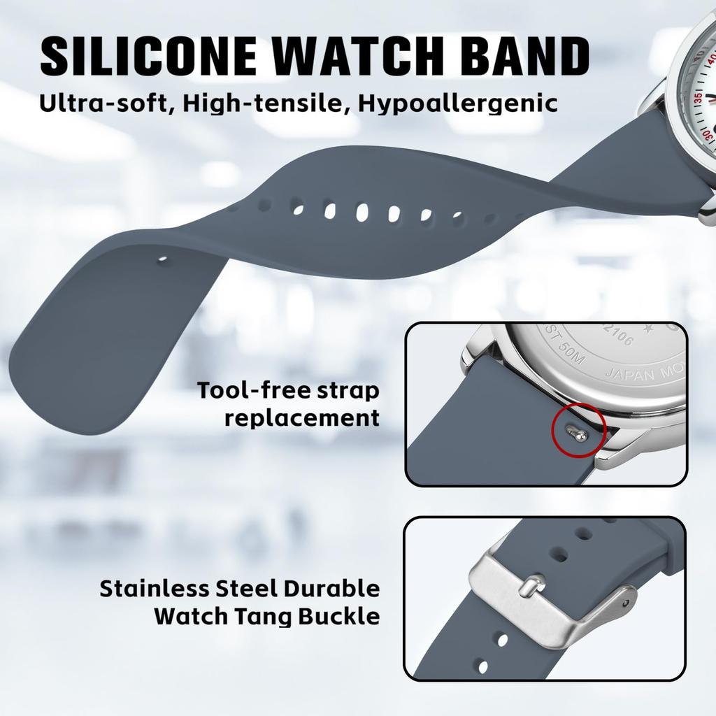 PINDOWS Unisex Analog Quartz Watch for 30m Water Military Time Luminous Dial for Easy Visibility Women's Watch, Students, Resistant, Display,