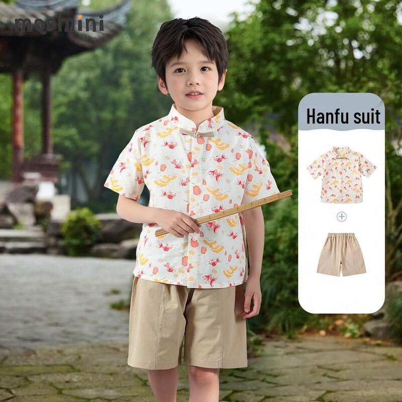 MQDMINI Boys Hanfu Summer Casual Set 100cm
