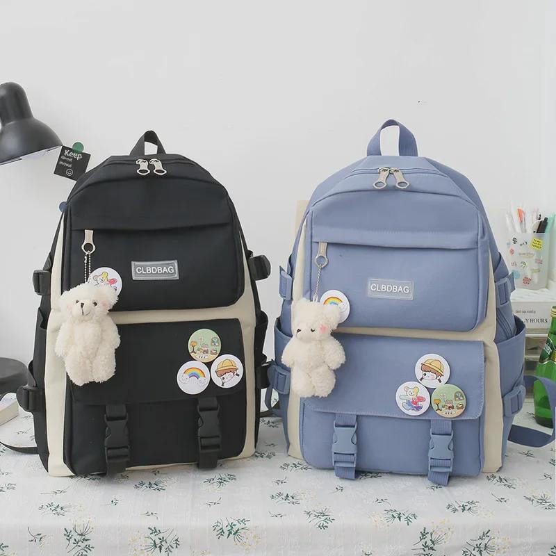 Harajuku Ulzzang Rucksack-Set im koreanischen Stil für Studenten - Wald-Serie