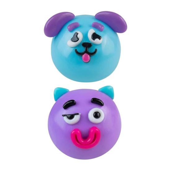 Cartoon Face Stress Ball Anxiety Relieving Moldable Dog Face Squeeze Toy Slow Rising Soft Stretchy Hand Relaxing Sensory Fidget Toy