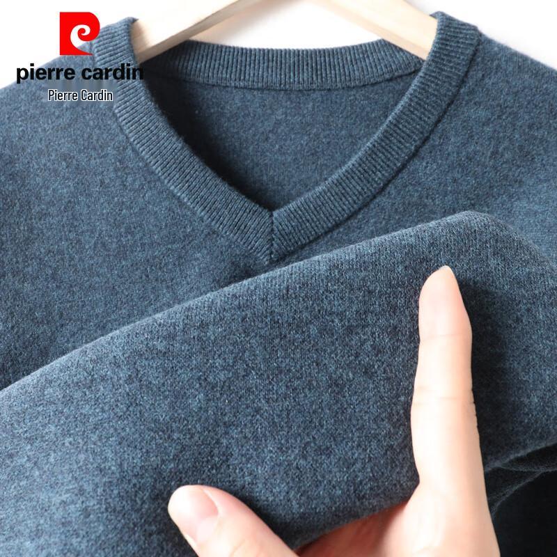 Pierre Cardin Men's Thickened V-Neck 100% Wool Sweater
