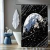1pc for Galaxy Shower Curtain with Space Scene Earth Pattern Creative Starry Sky Design Bathroom Decor Polyester Fabric Includes