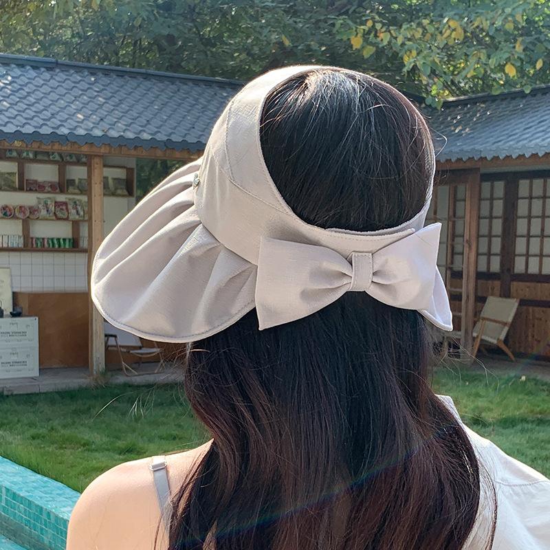 Summer Outdoor Sunshade Small Butterfly Empty Top Foldable Large Brim Sun Protection Hat Women