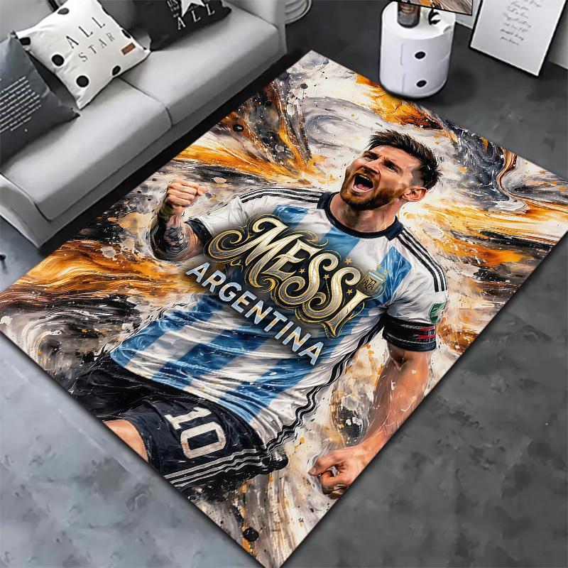 Dywan z imieniem Messi do salonu, sypialni, dekoracja sofy domowej, mata podłogowa antypoślizgowa dla dzieci