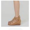 Cave Sandal Boots Slope Heel Thick Bottom Mom Sandals Fish Mouth High Heeled Ethnic Style Roman Women's Shoes