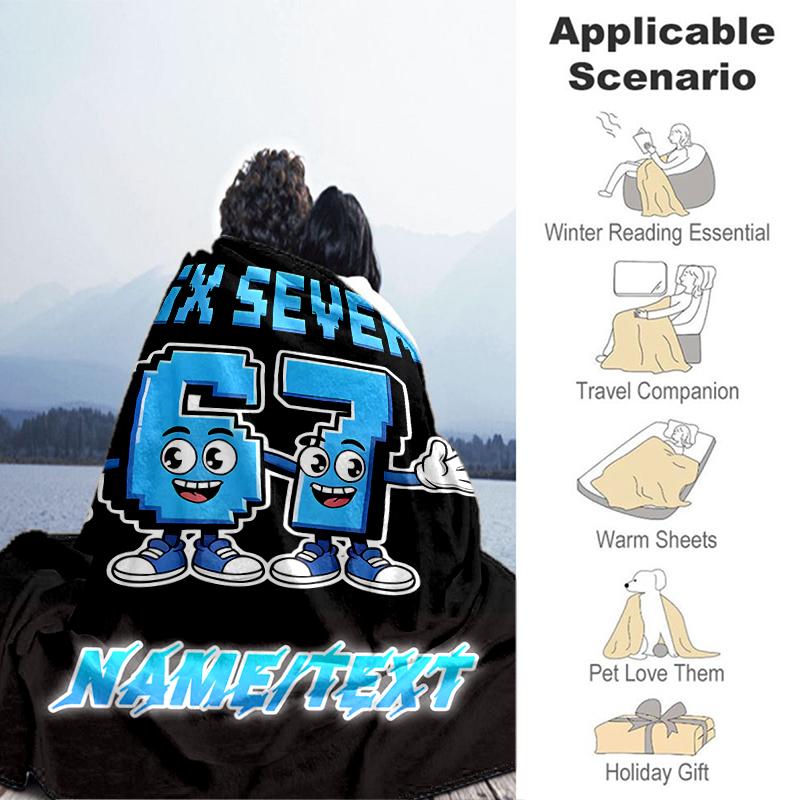 1PC Custom Name "Six Seven Friends Adventure" Flannel Blanket Versatile,all-season Throw Suitable for the Living Room,bedroom,camping,travel,and Gift