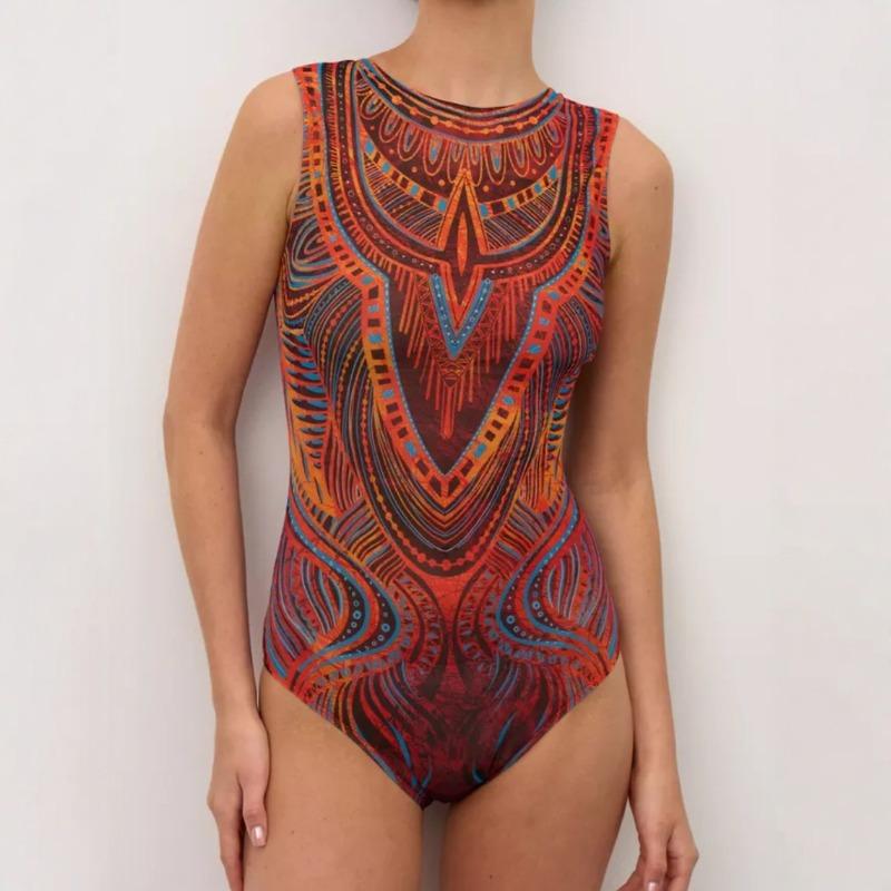 Source Manufacturer Swimsuit Women's Hot-selling Multi-color Mesh Sunscreen One-piece Swimsuit Fresh and Sexy Long-sleeved Sunscreen Swimsuit