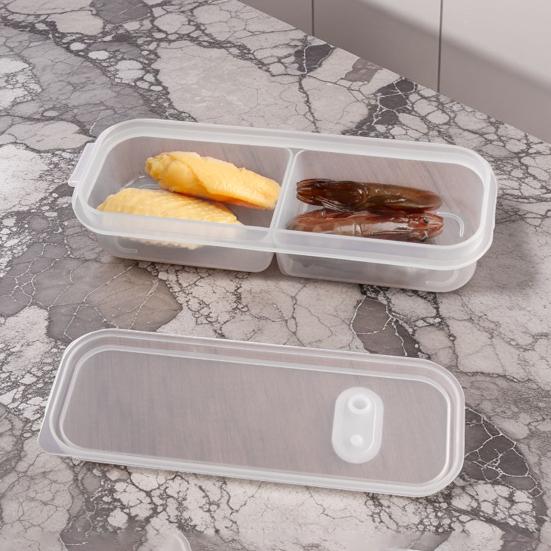 1/4Pcs Food Fruit Storage Box Multiple Compartments BPA Free Transparent Design Portable Refrigerator Freezer Organizer