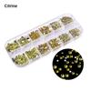 1500Pcs/box Nail Art Rhinestones 12 Grids Flatback Round Crystal Diamond Nail Gems Nail Art Decorations Manicure Accessories