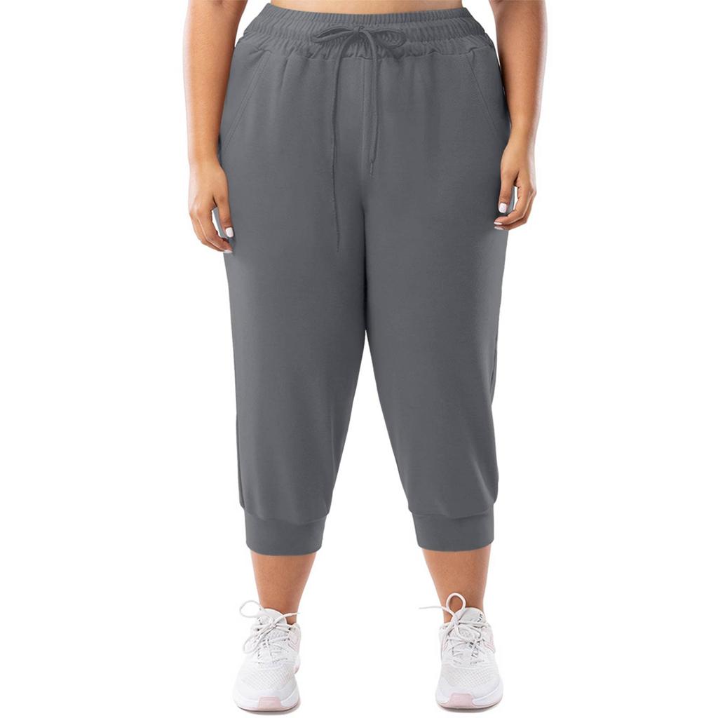 Women's Fashionable Casual Loose-Fit Cuffed 7/8-Length Plus Size Athletic Joggers