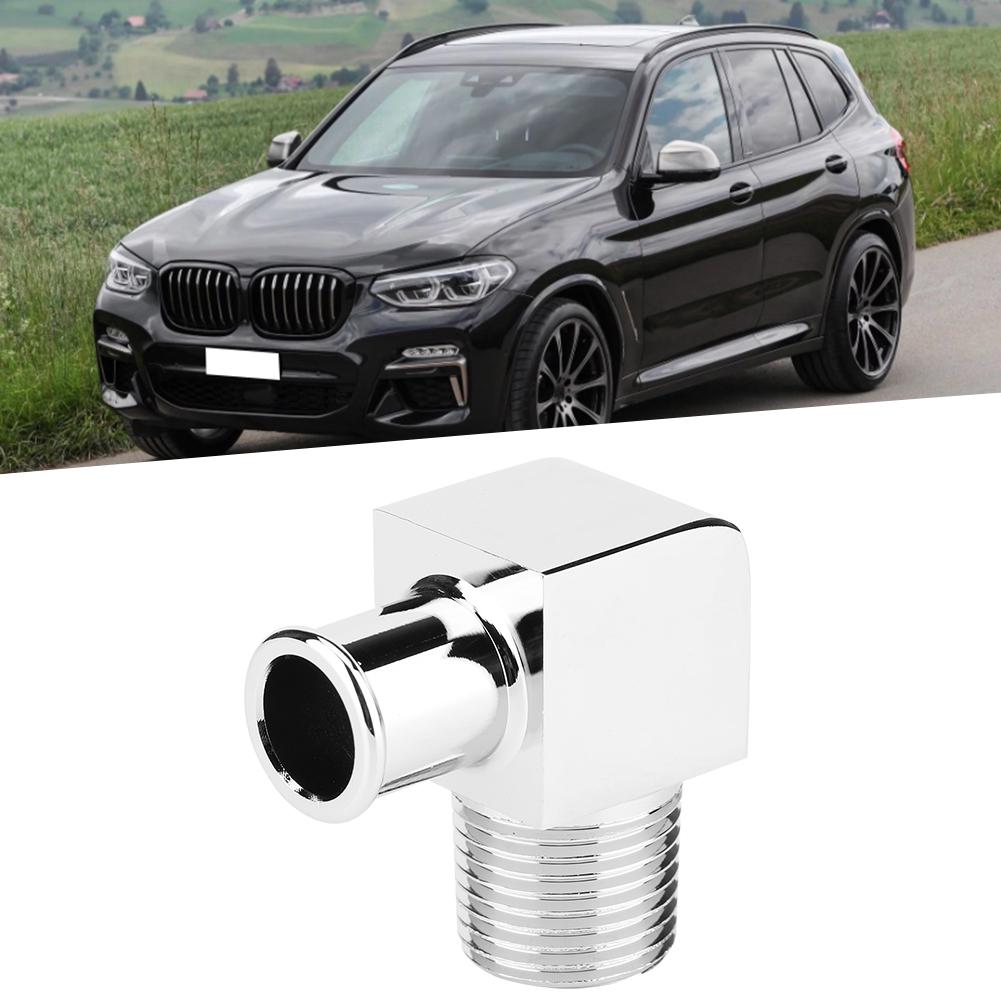 Aluminum Alloy Heater Hose Fitting 90 Degree Connector 1/2in NPT To 5/8in Hose Barb