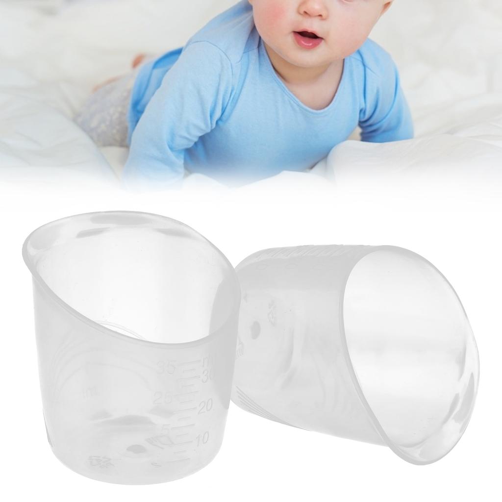 2Pcs Baby Measuring Cups Odorless Transparent Plastic Medicine Cup with Scale for Infant