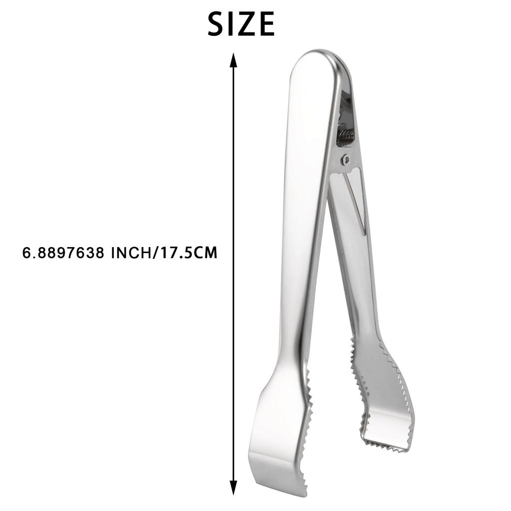 ABUL-2 Pcs Stainless Steel Ice Tongs With Sawteeth For Ice Bucket Ice Sugar Cubes Coffee Bar Food Serving